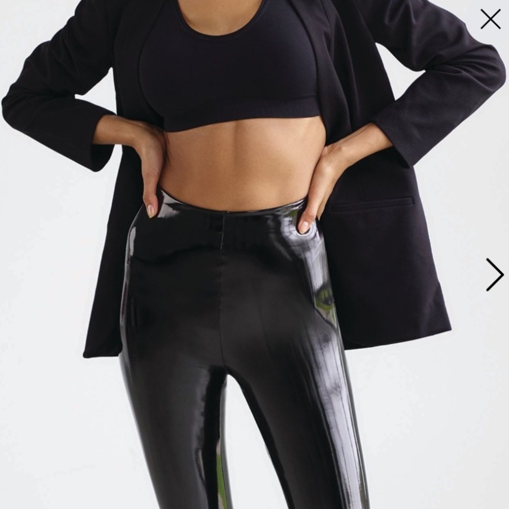 Commando Patent Faux Leather Control Smoothing Legging Black Size Small EUC